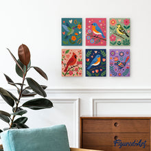 Carica l'immagine nel visualizzatore di Gallery, Mini Set Dipingere con i numeri 15x20cm (6 pezzi) - Fiori e Canto degli Uccelli