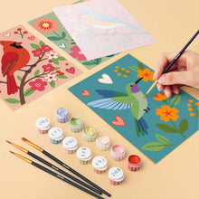 Carica l'immagine nel visualizzatore di Gallery, Mini Set Dipingere con i numeri 15x20cm (6 pezzi) - Fiori e Canto degli Uccelli