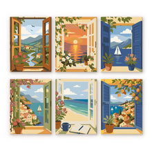 Carica l'immagine nel visualizzatore di Gallery, Mini Set Dipingere con i numeri 15x20cm (6 pezzi) - Finestre sull'Oceano Figured'Art