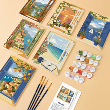 Carica l'immagine nel visualizzatore di Gallery, Mini Set Dipingere con i numeri 15x20cm (6 pezzi) - Finestre sull'Oceano