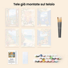 Carica l'immagine nel visualizzatore di Gallery, Mini Set Dipingere con i numeri 15x20cm (6 pezzi) - Finestre sull'Oceano
