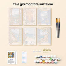 Carica l'immagine nel visualizzatore di Gallery, Mini Set Dipingere con i numeri 15x20cm (6 pezzi) - Finestre sull'Oceano