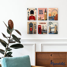 Carica l'immagine nel visualizzatore di Gallery, Mini Set Dipingere con i numeri 15x20cm (6 pezzi) - Cartoline da Londra