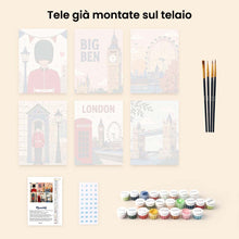 Carica l'immagine nel visualizzatore di Gallery, Mini Set Dipingere con i numeri 15x20cm (6 pezzi) - Cartoline da Londra