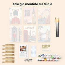 Carica l'immagine nel visualizzatore di Gallery, Mini Set Dipingere con i numeri 15x20cm (6 pezzi) - Cartoline da Londra