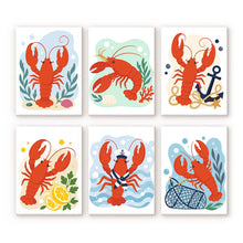 Carica l'immagine nel visualizzatore di Gallery, Mini Set Dipingere con i numeri 15x20cm (6 pezzi) - Collezione Aragosta Costiera Figured'Art