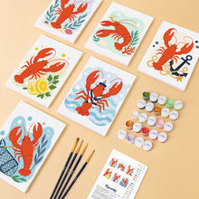 Carica l'immagine nel visualizzatore di Gallery, Mini Set Dipingere con i numeri 15x20cm (6 pezzi) - Collezione Aragosta Costiera