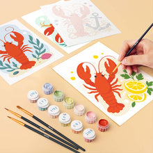 Carica l'immagine nel visualizzatore di Gallery, Mini Set Dipingere con i numeri 15x20cm (6 pezzi) - Collezione Aragosta Costiera