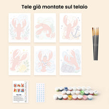Carica l'immagine nel visualizzatore di Gallery, Mini Set Dipingere con i numeri 15x20cm (6 pezzi) - Collezione Aragosta Costiera