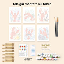 Carica l'immagine nel visualizzatore di Gallery, Mini Set Dipingere con i numeri 15x20cm (6 pezzi) - Collezione Aragosta Costiera