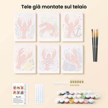 Carica l'immagine nel visualizzatore di Gallery, Mini Set Dipingere con i numeri 15x20cm (6 pezzi) - Collezione Aragosta Costiera