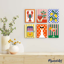 Carica l'immagine nel visualizzatore di Gallery, Mini Set Dipingere con i numeri 15x20cm (6 pezzi) - Dispensa Pop Art