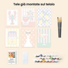 Carica l'immagine nel visualizzatore di Gallery, Mini Set Dipingere con i numeri 15x20cm (6 pezzi) - Dispensa Pop Art