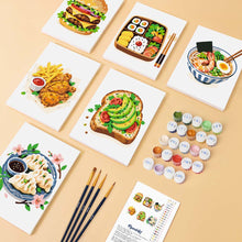 Carica l'immagine nel visualizzatore di Gallery, Mini Set Dipingere con i numeri 15x20cm (6 pezzi) - Set Cibo Sfizioso