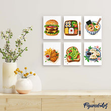 Carica l'immagine nel visualizzatore di Gallery, Mini Set Dipingere con i numeri 15x20cm (6 pezzi) - Set Cibo Sfizioso