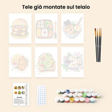 Carica l'immagine nel visualizzatore di Gallery, Mini Set Dipingere con i numeri 15x20cm (6 pezzi) - Set Cibo Sfizioso