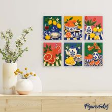 Carica l'immagine nel visualizzatore di Gallery, Mini Set Dipingere con i numeri 15x20cm (6 pezzi) - Collezione Tavola Italiana