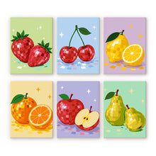 Carica l'immagine nel visualizzatore di Gallery, Mini Set Dipingere con i numeri 15x20cm (6 pezzi) - Collezione Frutta Disco Figured'Art