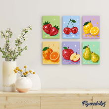 Carica l'immagine nel visualizzatore di Gallery, Mini Set Dipingere con i numeri 15x20cm (6 pezzi) - Collezione Frutta Disco