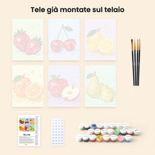 Carica l'immagine nel visualizzatore di Gallery, Mini Set Dipingere con i numeri 15x20cm (6 pezzi) - Collezione Frutta Disco