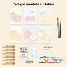 Carica l'immagine nel visualizzatore di Gallery, Mini Set Dipingere con i numeri 15x20cm (6 pezzi) - Collezione Frutta Disco