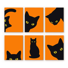 Carica l'immagine nel visualizzatore di Gallery, Mini Set Dipingere con i numeri 15x20cm (6 pezzi) - Gatto Nero che fa cucù Figured'Art