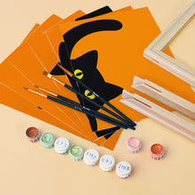 Carica l'immagine nel visualizzatore di Gallery, Mini Set Dipingere con i numeri 15x20cm (6 pezzi) - Gatto Nero che fa cucù