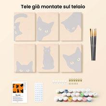 Carica l'immagine nel visualizzatore di Gallery, Mini Set Dipingere con i numeri 15x20cm (6 pezzi) - Gatto Nero che fa cucù