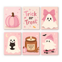 Carica l'immagine nel visualizzatore di Gallery, Mini Set Dipingere con i numeri 15x20cm (6 pezzi) - Dolce Halloween Rosa Figured'Art