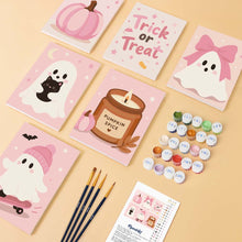 Carica l'immagine nel visualizzatore di Gallery, Mini Set Dipingere con i numeri 15x20cm (6 pezzi) - Dolce Halloween Rosa