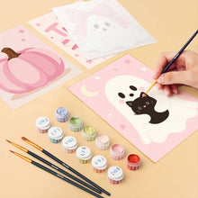 Carica l'immagine nel visualizzatore di Gallery, Mini Set Dipingere con i numeri 15x20cm (6 pezzi) - Dolce Halloween Rosa