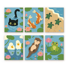 Carica l'immagine nel visualizzatore di Gallery, Mini Set Dipingere con i numeri 15x20cm (6 pezzi) - Vita nello Stagno Figured'Art