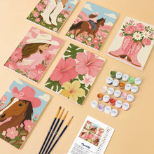 Carica l'immagine nel visualizzatore di Gallery, Mini Set Dipingere con i numeri 15x20cm (6 pezzi) - Cowgirl Rosa