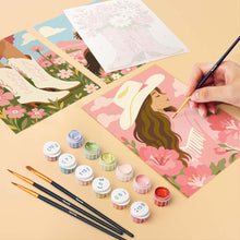 Carica l'immagine nel visualizzatore di Gallery, Mini Set Dipingere con i numeri 15x20cm (6 pezzi) - Cowgirl Rosa