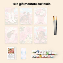 Carica l'immagine nel visualizzatore di Gallery, Mini Set Dipingere con i numeri 15x20cm (6 pezzi) - Cowgirl Rosa