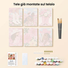 Carica l'immagine nel visualizzatore di Gallery, Mini Set Dipingere con i numeri 15x20cm (6 pezzi) - Cowgirl Rosa