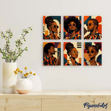 Carica l'immagine nel visualizzatore di Gallery, Mini Set Dipingere con i numeri 15x20cm (6 pezzi) - Ritratti Afro Pop Art