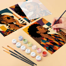 Carica l'immagine nel visualizzatore di Gallery, Mini Set Dipingere con i numeri 15x20cm (6 pezzi) - Ritratti Afro Pop Art