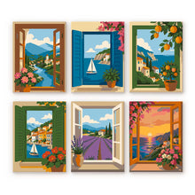 Carica l'immagine nel visualizzatore di Gallery, Mini Set Dipingere con i numeri 15x20cm (6 pezzi) - Vedute dalla Finestra Figured'Art