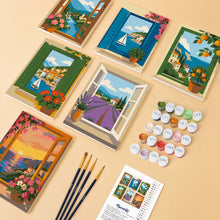 Carica l'immagine nel visualizzatore di Gallery, Mini Set Dipingere con i numeri 15x20cm (6 pezzi) - Vedute dalla Finestra