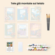 Carica l'immagine nel visualizzatore di Gallery, Mini Set Dipingere con i numeri 15x20cm (6 pezzi) - Vedute dalla Finestra