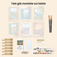 Carica l'immagine nel visualizzatore di Gallery, Mini Set Dipingere con i numeri 15x20cm (6 pezzi) - Vedute dalla Finestra