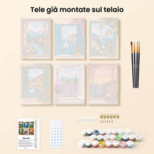 Carica l'immagine nel visualizzatore di Gallery, Mini Set Dipingere con i numeri 15x20cm (6 pezzi) - Vedute dalla Finestra