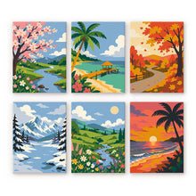 Carica l'immagine nel visualizzatore di Gallery, Mini Set Dipingere con i numeri 15x20cm (6 pezzi) - Stagioni Intorno al Mondo Figured'Art