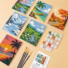 Carica l'immagine nel visualizzatore di Gallery, Mini Set Dipingere con i numeri 15x20cm (6 pezzi) - Stagioni Intorno al Mondo