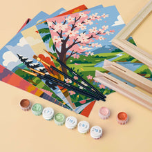 Carica l'immagine nel visualizzatore di Gallery, Mini Set Dipingere con i numeri 15x20cm (6 pezzi) - Stagioni Intorno al Mondo