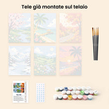 Carica l'immagine nel visualizzatore di Gallery, Mini Set Dipingere con i numeri 15x20cm (6 pezzi) - Stagioni Intorno al Mondo