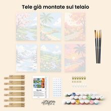 Carica l'immagine nel visualizzatore di Gallery, Mini Set Dipingere con i numeri 15x20cm (6 pezzi) - Stagioni Intorno al Mondo