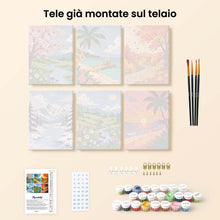 Carica l'immagine nel visualizzatore di Gallery, Mini Set Dipingere con i numeri 15x20cm (6 pezzi) - Stagioni Intorno al Mondo