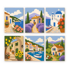 Carica l'immagine nel visualizzatore di Gallery, Mini Set Dipingere con i numeri 15x20cm (6 pezzi) - Vedute Mediterranee Figured'Art